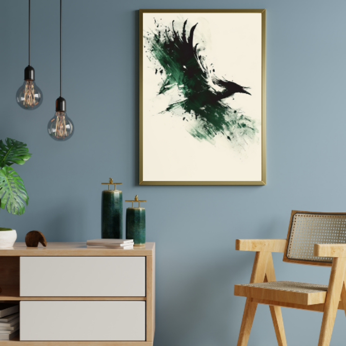 Sage Green Mid Century Modern Wall Frame