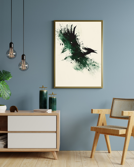 Sage Green Mid Century Modern Wall Frame Painting