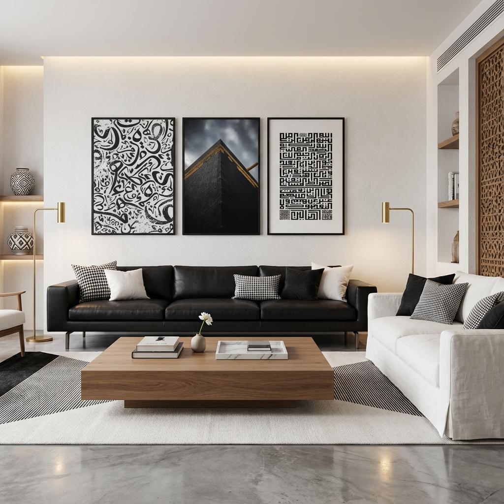 Modern Islamic Calligraphy Wall Art Abstract Frame Painting