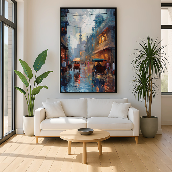 Old Lahore City Wall Art Frame Painting | Oil Painting