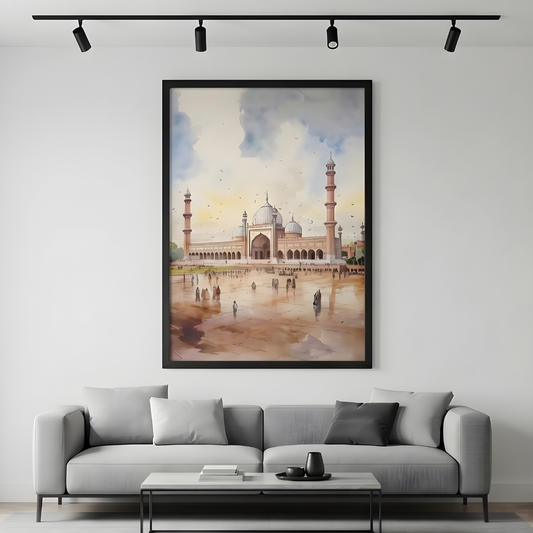 Badshahi Mosque Canvas Frame Painting