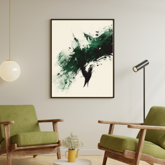 Sage Green Mid Century Modern Wall Frame Painting