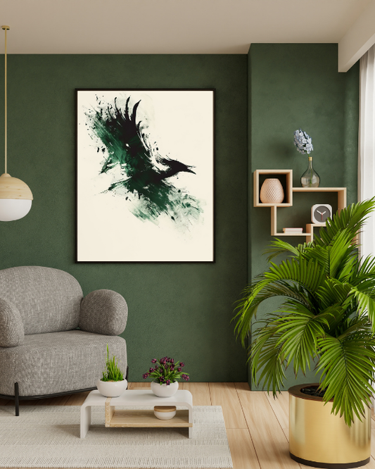 Sage Green Mid Century Modern Wall Frame Painting