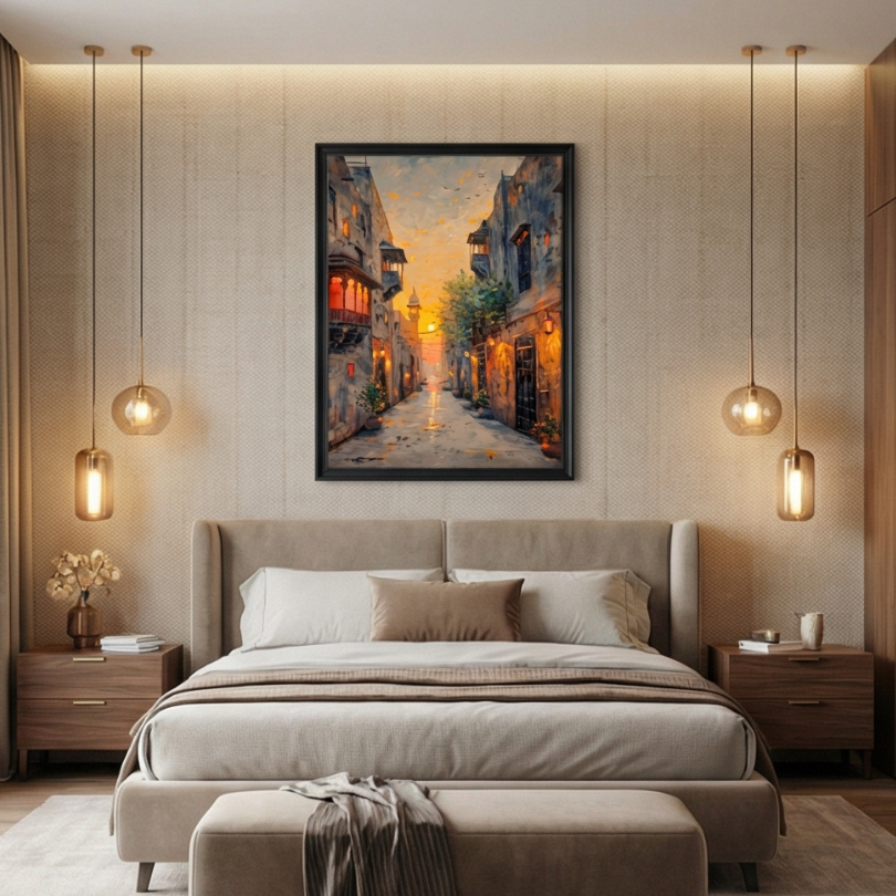 Old Androon Lahore Canvas Framed Painting