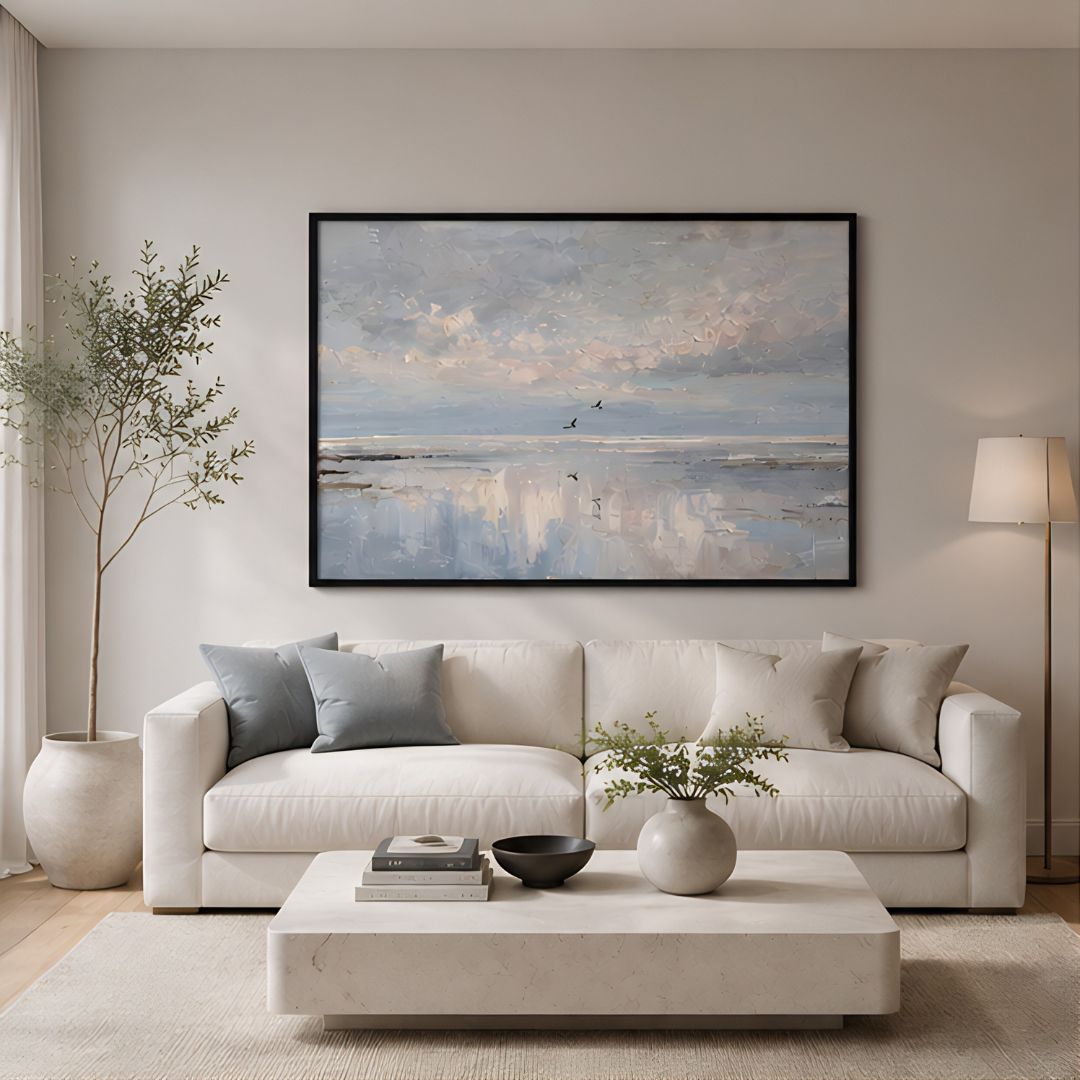 Blue Ocean Seascape Canvas Wall Frame, Beach Art Frame, Coastal Wall Decor Pakistan, Ocean Wall Art, Luxury Beach Canvas, Modern Wall Decor Pakistan