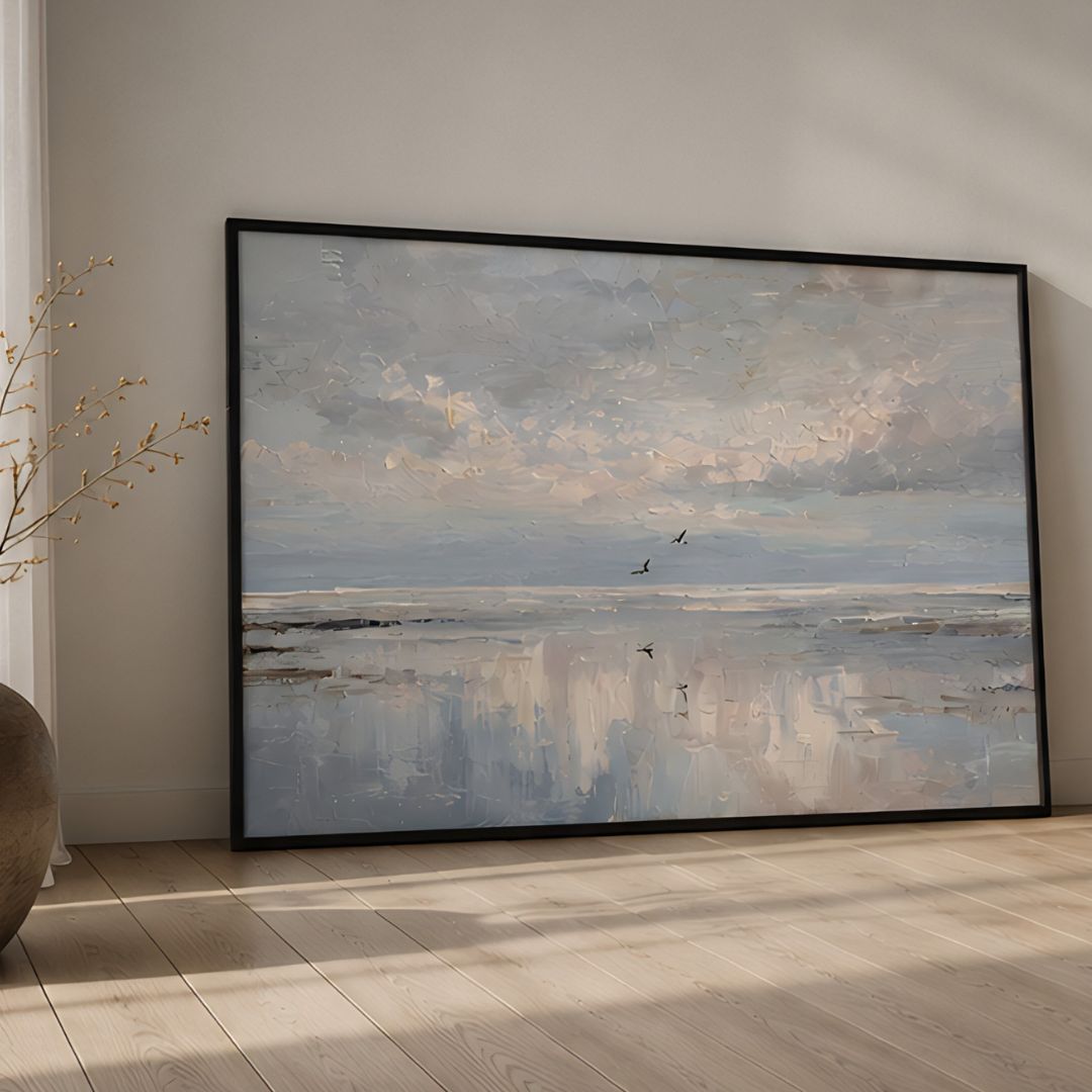 Blue Ocean Seascape Canvas Wall Frame – Premium Beach Art by Urban Decor Pakistan