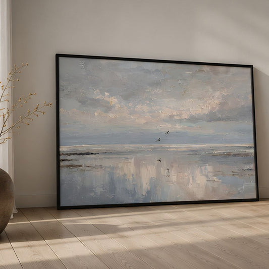Blue Ocean Seascape Canvas Wall Frame – Premium Beach Art by Urban Decor Pakistan