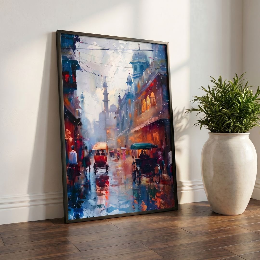 Old Lahore City Canvas Wall Art Frame