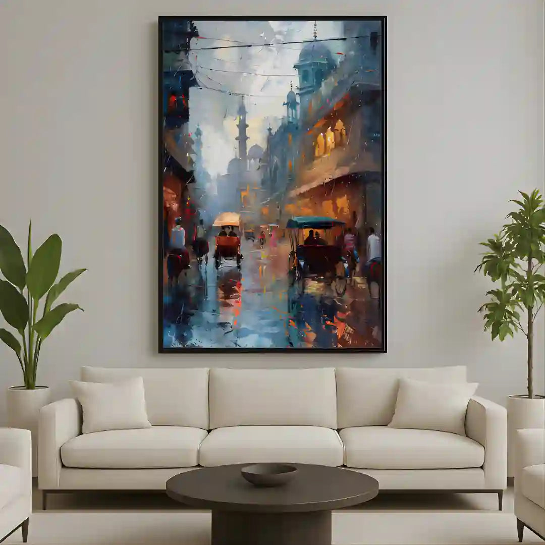Old Lahore City Canvas Wall Art Frame