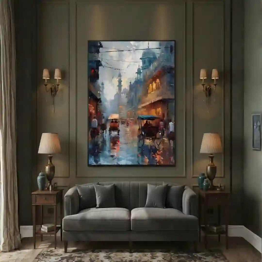 Old Lahore City Canvas Wall Art Frame