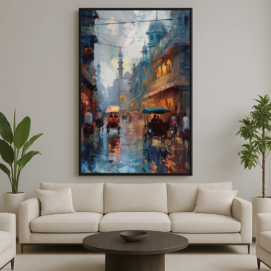 Old Lahore City Wall Art Frame Painting | Oil Painting