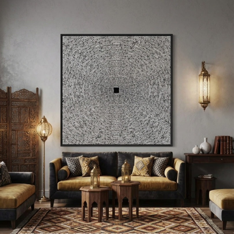 Kaaba, Arial View of Kaaba Wall Frame Painting