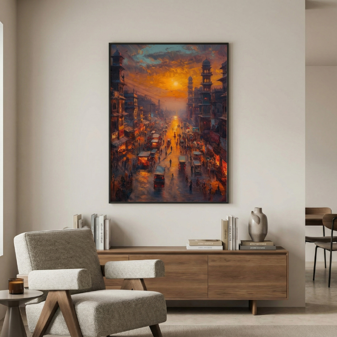 Old Karachi Oil City Wall Frame Painting