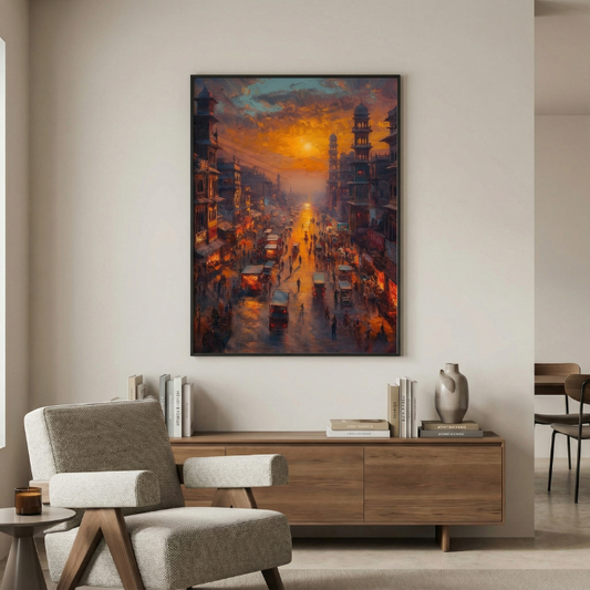 Old Karachi Oil City Wall Frame Painting