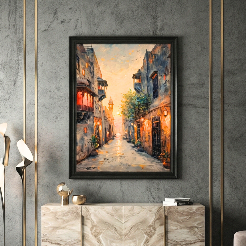 Old Androon Lahore Canvas Framed Painting