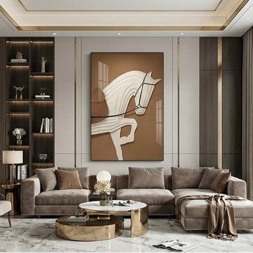 living room horse painting
