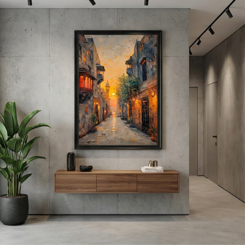 Old Androon Lahore Canvas Framed Painting