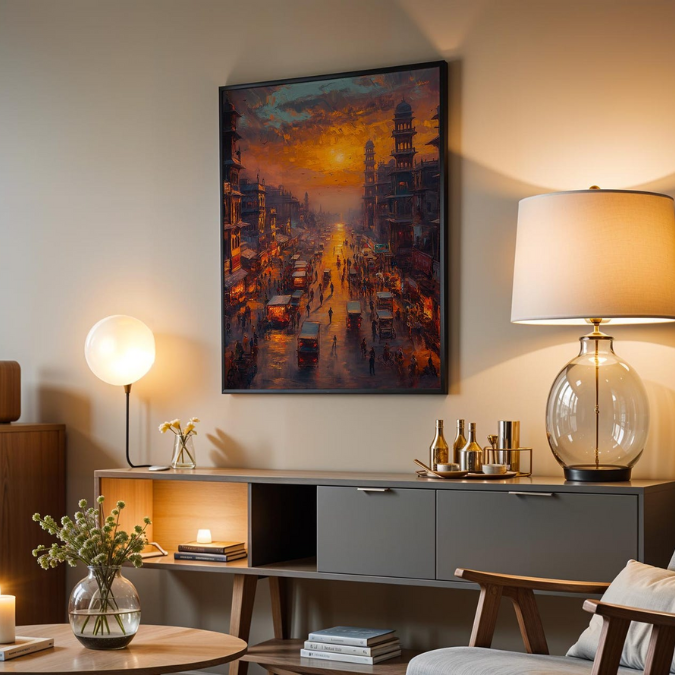 Old Karachi Oil City Wall Frame Painting