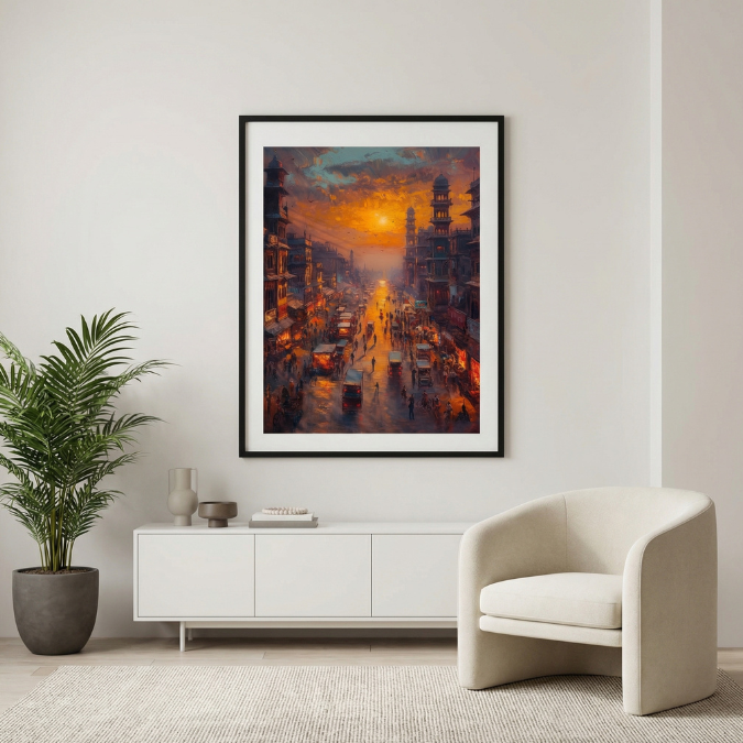 Old Karachi Oil City Wall Frame Painting