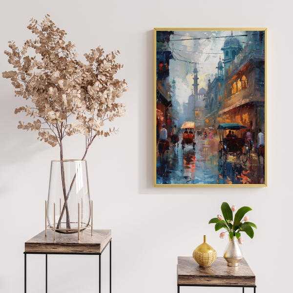 Old Lahore City Wall Art Frame Painting | Oil Painting